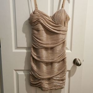 Size 2 Max & Cleo beige sparkly short dress